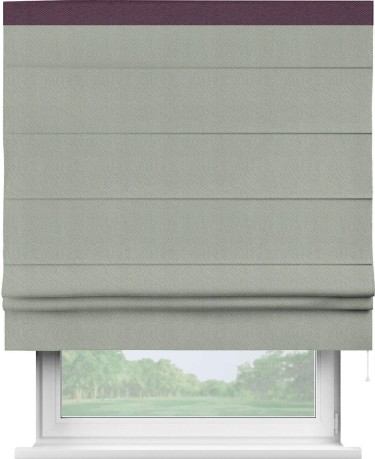 Римская штора «Кортин»  отделка кантом Кинг, для проема, лён димаут, серый