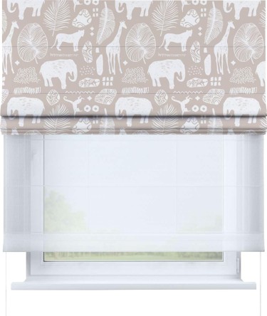 Римская штора «Кортин» день-ночь «Африканские животные»