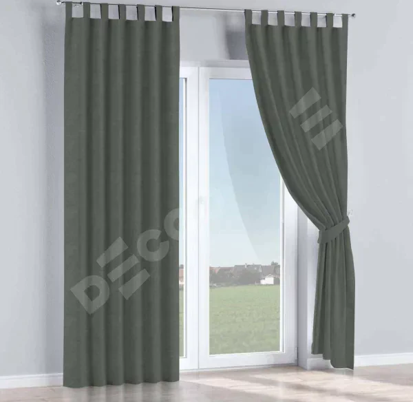 Комплект штор на петлях cotton блэкаут серый