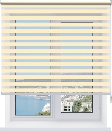 Рулонная штора День-ночь Diamond кремовый