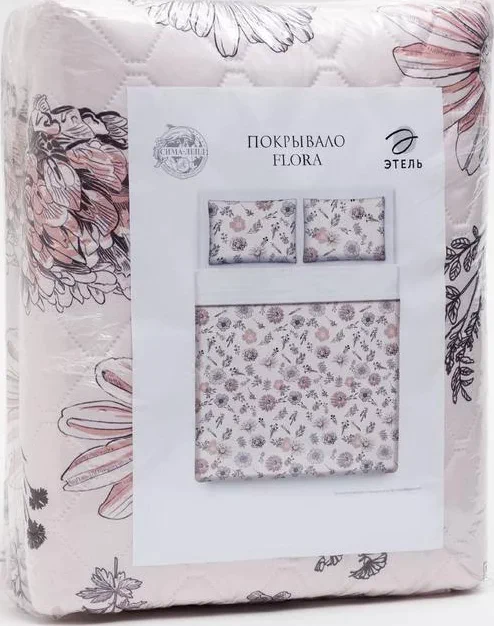 Комплект "Этель" Flora, покрывало 180х220  ±5 см и наволочки 50х70 - 2 шт, микрофибра