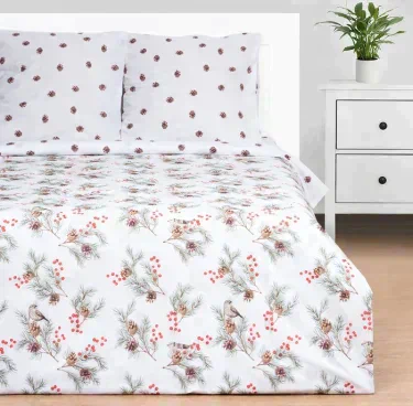 Постельное бельё Этель 1.5 сп Spruce branches 143х215 см,150х214 см, 70х70 см 2 шт,поплин 125 г/м2