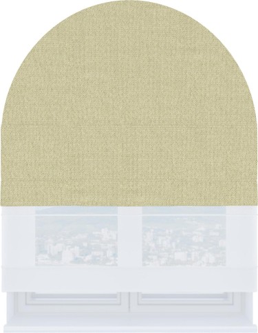 Римская штора «Кортин», лён димаут шампань, день-ночь для арочного проёма