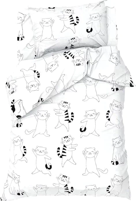 Постельное бельё Этель 1,5 сп "Dancing cats", 143х215 см, 150х214 см, 50х70 см -1 шт, 100% хлопок, бязь