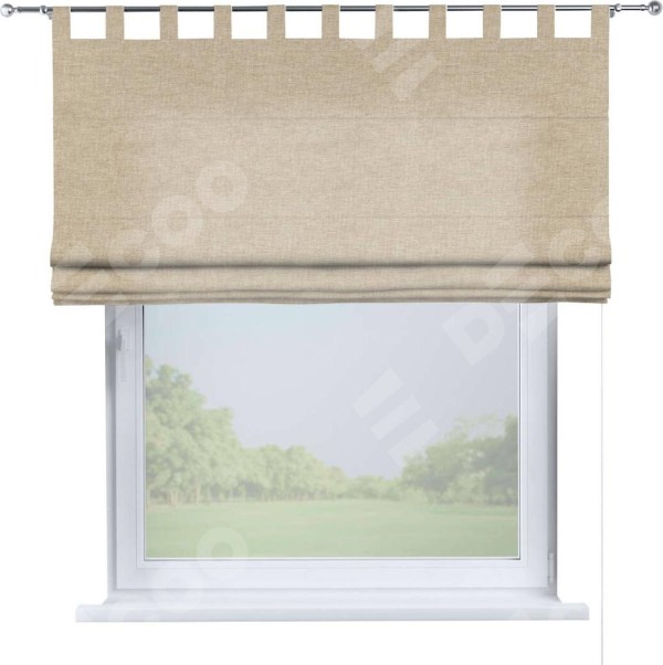 Римская штора на петлях «Кортин», ткань лён кашемир бежевый