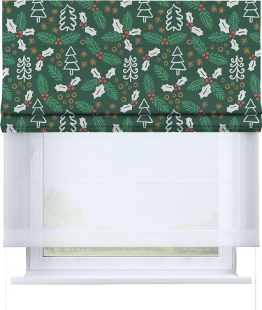 Римская штора «Кортин» день-ночь «Рождественский узор»