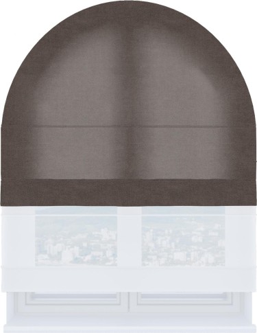 Римская штора «Кортин» день-ночь для арочного проёма, ткань вельвет коричневый