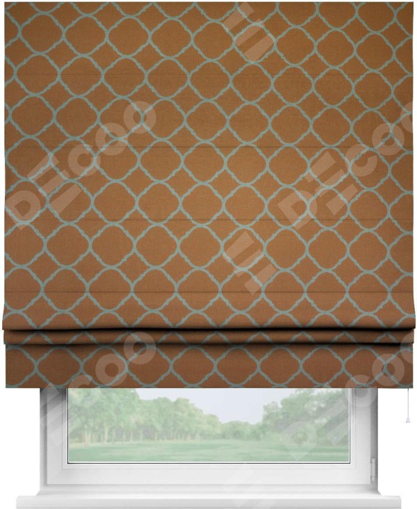 Римская штора «Кортин» для проёма, ткань «Новая Франция» back