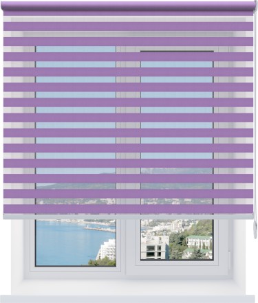 Рулонная штора двойная Basic New, цвет сиреневый, от 40 см