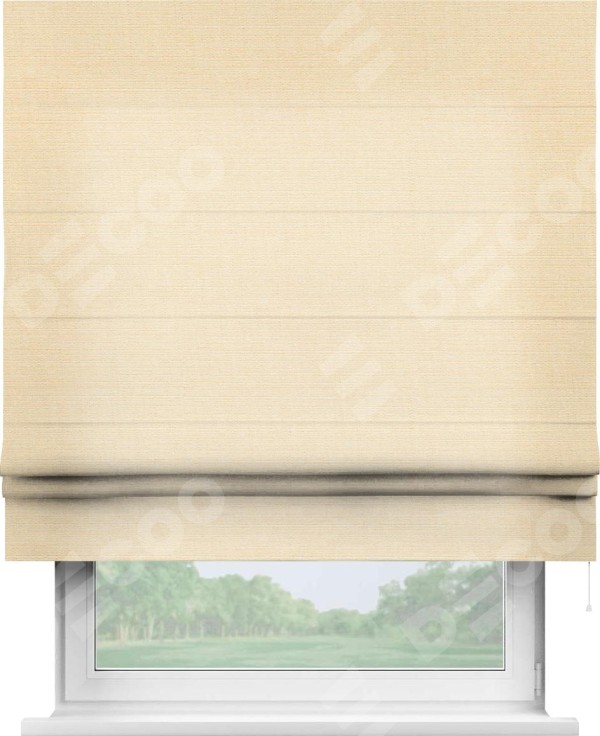 Римская штора «Кортин»,  лён, в бежевом цвете, ширина штор 40-100 см