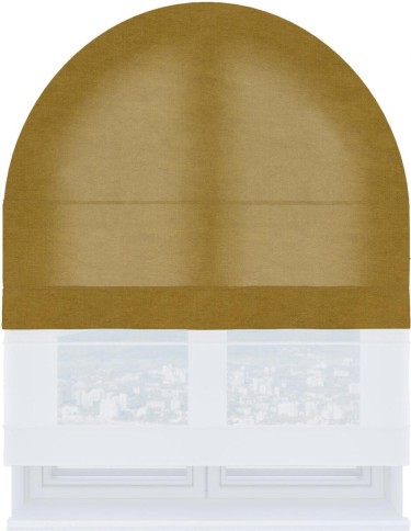 Римская штора «Кортин» день-ночь для арочного проёма, ткань вельвет светло-коричневый