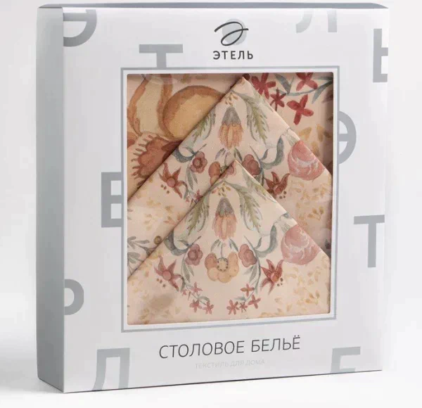 Скатерть «Этель» Floral pattern, размер 147x112 +/-2 см с ГМВО, 100% хлопок, саржа 190 г/м2