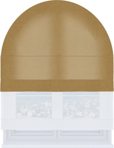 Римская штора «Кортин» день-ночь для арочного проёма, ткань вельвет горчица