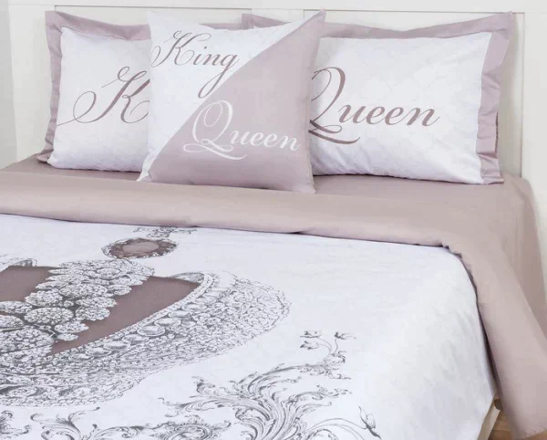 Постельное бельё «Этель» евро King&Queen 200*215 см,215*240 см,50*70+4 см - 2 шт