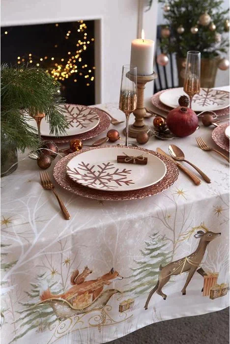 Скатерть  Этель "Christmas forest" скатерть 150*220 +/-3см с ГМВО, 100%хл, 190г/м2