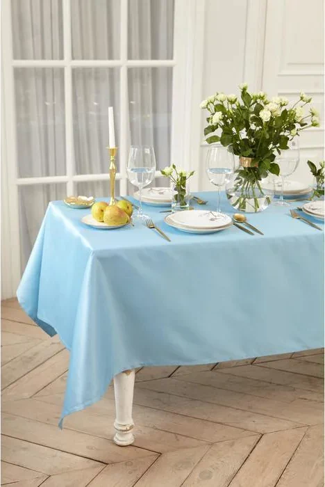 Скатерть Этель Elegance 150*300 +/-3см, цв.серо-синий, пл. 192 г/м2, хл с ВГМО