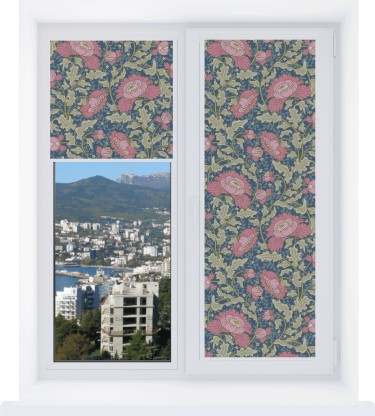 Рулонная штора Уни 2 с принтом Розовые цветы