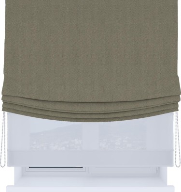 Римская штора «Кортин», день-ночь с мягкими складками, блэкаут с блеском графитовый