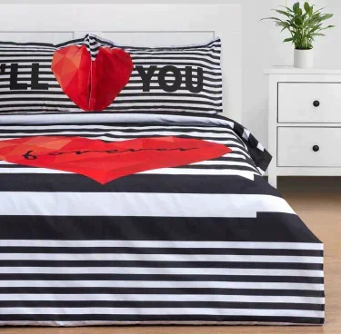 Комплект: пододеяльник и 2 наволочки Love Forever 200*217 см, 50*70+3 см - 2 шт, 100% хлопок