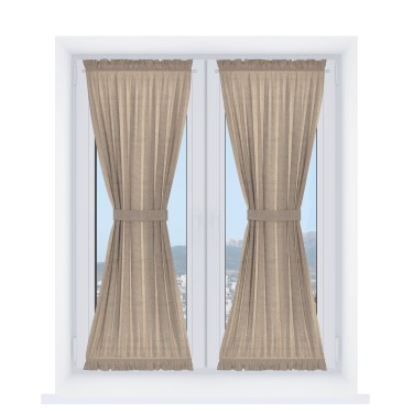 Штора песочные часы «Кортин» лён кашемир коричневый