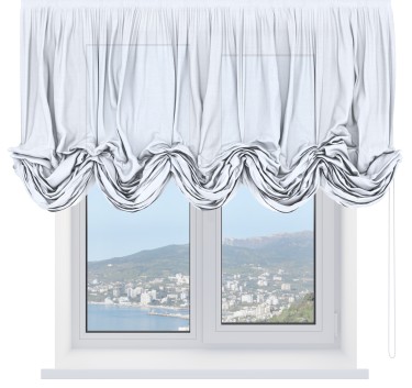 Австрийская штора «Cortin», лён белоснежный