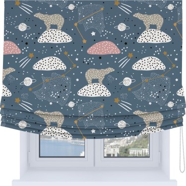 Римская штора Soft с мягкими складками, «Белые медведи»