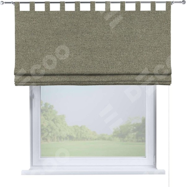 Римская штора на петлях «Кортин», ткань лён блэкаут, шампань