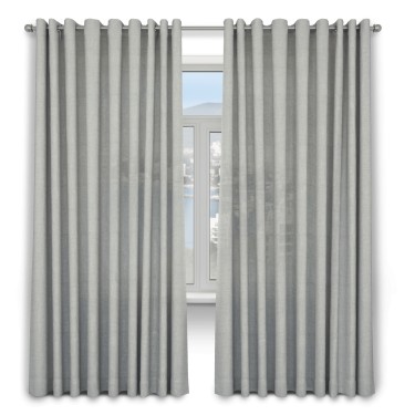 Шторы на люверсах ткань лён серый
