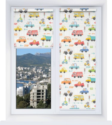 Рулонная штора Мини с принтом Дорожные правила