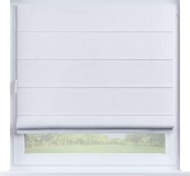 Римская штора «Кортин» на створку, ткань лён белый