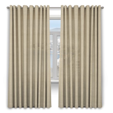 Шторы, комплект 2 шт, цвет вельвет бежевый, размер от 100 до 140 см