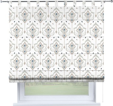 Римская штора «Кортин» на петлях «Икат узор»