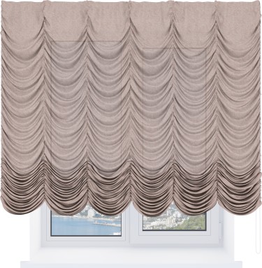 Французская штора «Кортин», лён кашемир розовая пудра