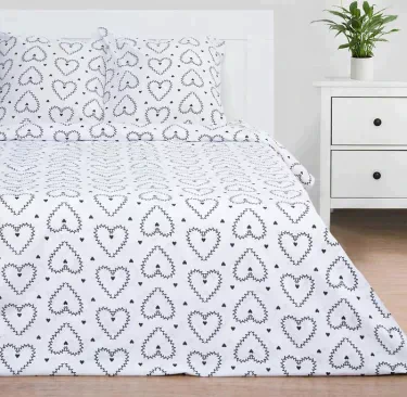 Постельное белье Этель Евро Grey heart 200*217 см, 240*220 см, 70*70 см - 2 шт