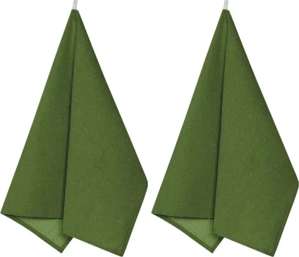 Набор полотенец Leaf green, размер 45х60 см. - 2 шт, цвет зеленый