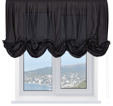 Австрийская штора «Cortin», лён тёмно-коричневый