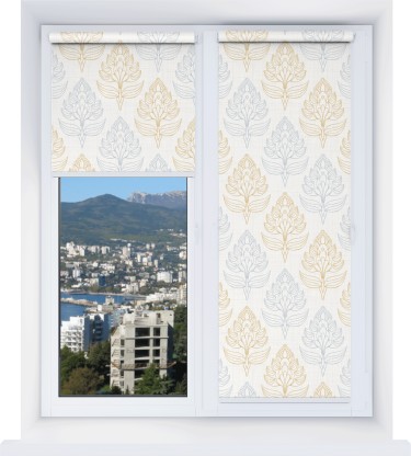 Рулонная штора Мини с принтом Цветочный медальон