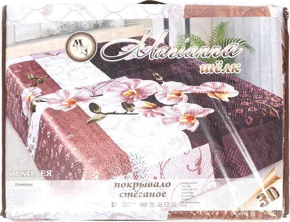 Покрывало 3D Marianna евро Орхидея, 200х220 см, искус.шелк, п/э100%