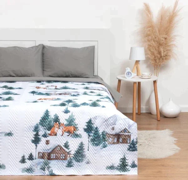 Покрывало "Этель" 1,5 сп Winter village, 145х210см, микрофибра