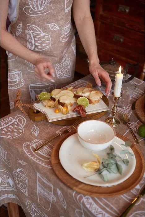 Скатерть "Доляна" Cup of tea 110х144 см, 100% хлопок, 164 г/м2