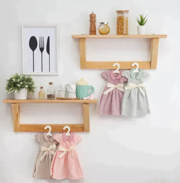 Кухонное полотенце Этель "Платье" 25*30см, цв. розовый,100% п/э