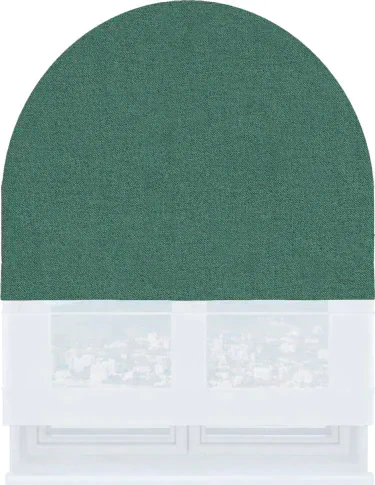 Римская штора «Кортин» день-ночь для арочного проёма, лён блэкаут бирюзовый