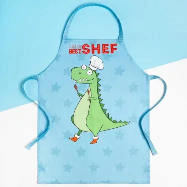 Фартук детский Этель "Best shef dino", 46х60 см, 100% хлопок, саржа