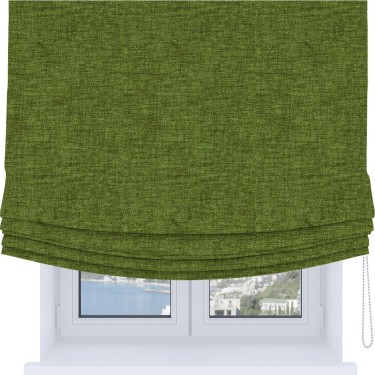Римская штора Soft с мягкими складками, ткань рогожка димаут салатовый