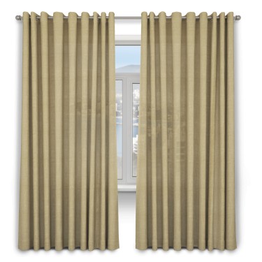 Шторы на люверсах лён бежевый