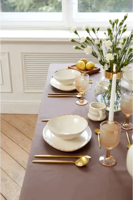Скатерть "Этель" Elegance 150*300 +/-3см, цв.кофейный, пл. 192 г/м2, хл с ВГМО