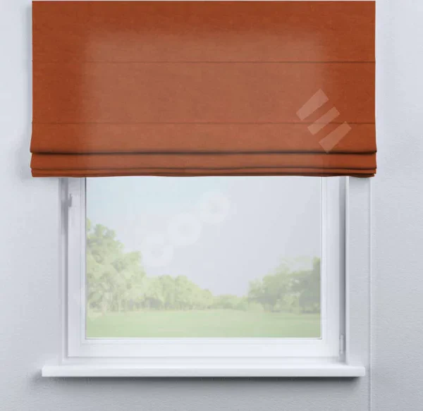 Римская штора «Кортин», вельвет терракотовый