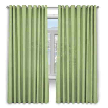 Комплект штор 2шт, лён, цвет зеленый, размер от 40 см