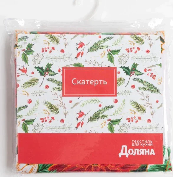 Скатерть Доляна «Новый год: Процветания в Новом году» 145*180 см, 100% п/э