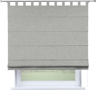 Римская штора «Кортин», твид блэкаут светло-серый, на петлях